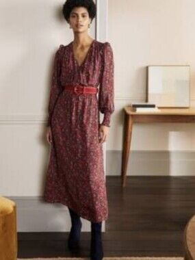 Boden Becky Wrap Floral Midi Dress